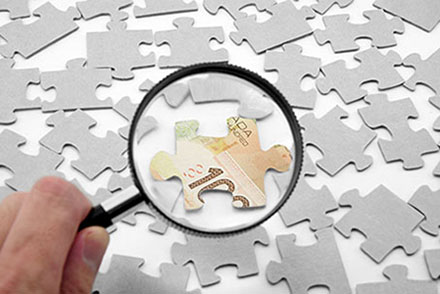 canadian dollar puzzle and magnifier